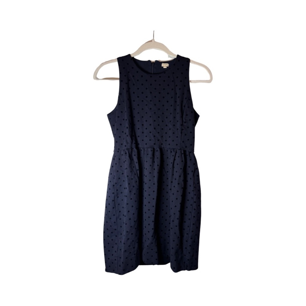 J. Crew Factory Ponte Dress in Velvet Dot - Picture 2 of 5
